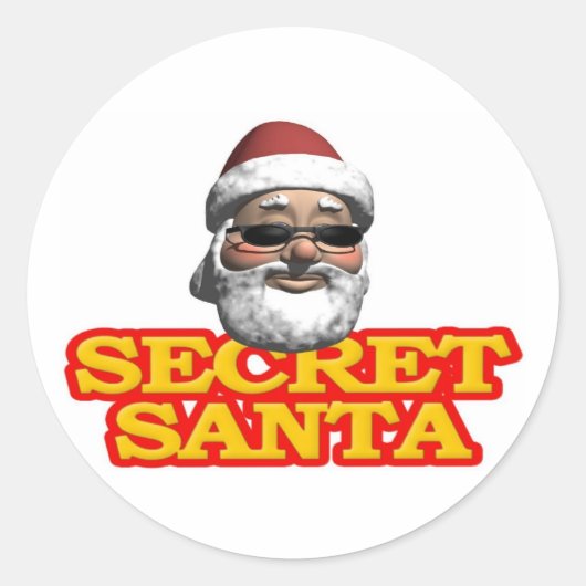 Secret Santa Runder Aufkleber (Vorderseite)