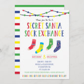 Secret Santa Sock Exchange Sock Swap Holiday Party Einladung (Vorne/Hinten)