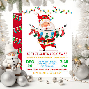 Secret Santa Sock Swap Exchange Party Einladung