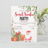 Secret Santa Watercolor Christmas Party  Einladung (Stehend Vorderseite)