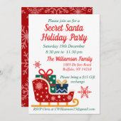 Secret Santa Weihnachtsfeier Einladung (Vorne/Hinten)