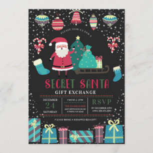 Secret Santa Weihnachtsgeschenk-Austausch Einladung