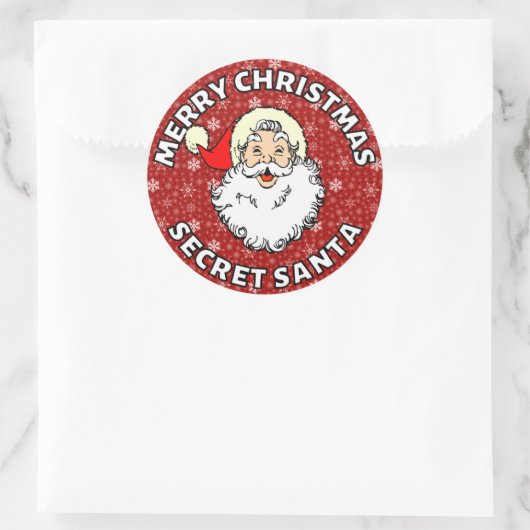 Secret Santa Weihnachtskleber Runder Aufkleber (Tasche)