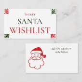 Secret Santa Wishlist Weihnachtsgeschenk-Exchange- Visitenkarte (Vorne/Hinten)