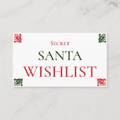 Secret Santa Wishlist Weihnachtsgeschenk-Exchange- Visitenkarte (Vorderseite)