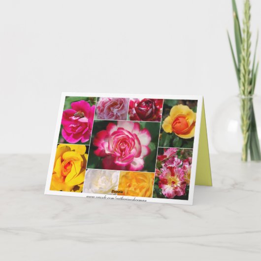 Secret Sister Happy Birthday Rose Collage Gelb Karte (Rückseite)