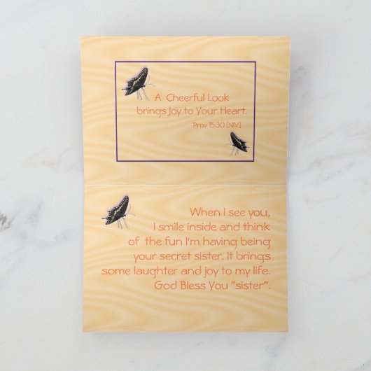 Secret Sister-individuelles Gefühl Karte (Innenseite)