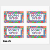 Secret Stash Labels, Bright and Bubbly Pattern Rechteckiger Aufkleber (Blatt)