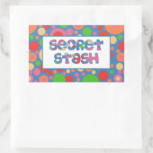 Secret Stash Labels, Bright and Bubbly Pattern Rechteckiger Aufkleber (Tasche)