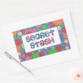 Secret Stash Labels, Bright and Bubbly Pattern Rechteckiger Aufkleber (Umschlag)