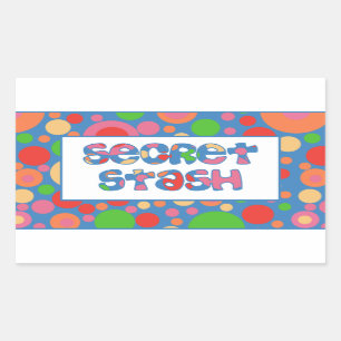 Secret Stash Labels, Bright and Bubbly Pattern Rechteckiger Aufkleber