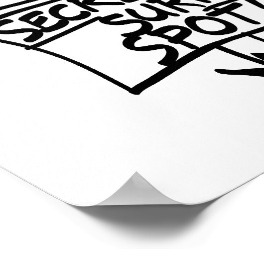 Secret Surf Spot Sign Poster (Ecke)