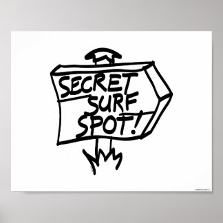 Secret Surf Spot Sign Poster