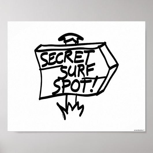 Secret Surf Spot Sign Poster (Vorne)