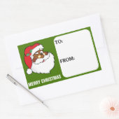 Secret Winking Black Santa Claus Gift Tag Sticker (Umschlag)