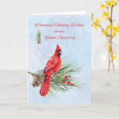 Secretary Apprecision Business Christmas Kardinal Karte (Gelbe Blume)