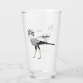 Secretary bird cartoon illustration  glas (Rückseite)