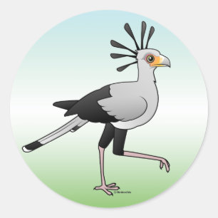 Secretary Bird Runder Aufkleber