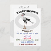 Secretary Cartoon Illustration Einladung (Vorne/Hinten)