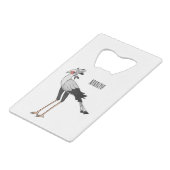 Secretary Cartoon Illustration Geldbeutel Flaschenöffner (Vorderseite Schrägansicht)