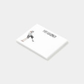 Secretary Cartoon Illustration Post-it Klebezettel (angewinkelt)