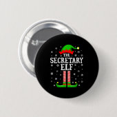 Secretary Elf Funny Christmas Family Matching  Button (Vorne & Hinten)