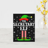 Secretary Elf Funny Christmas Family Matching  Karte (Gelbe Blume)