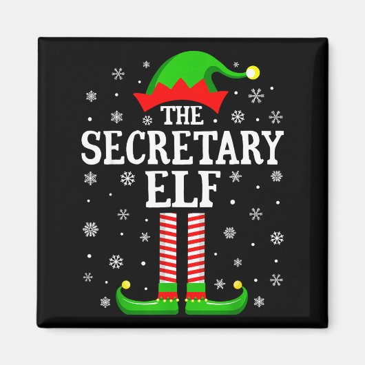 Secretary Elf Funny Christmas Family Matching Magnet (Vorne)