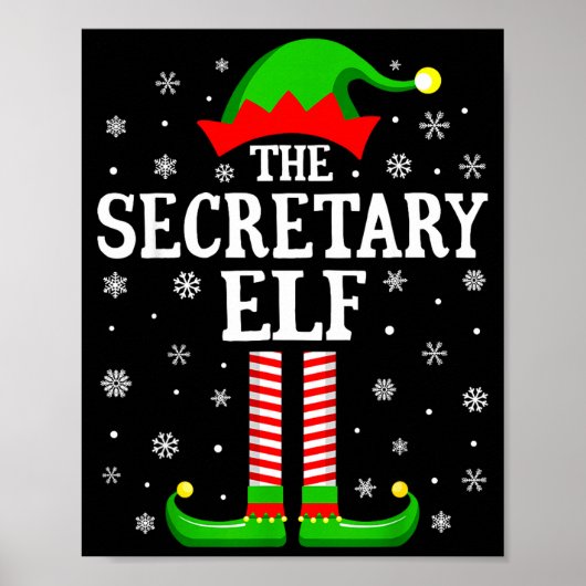 Secretary Elf Funny Christmas Family Matching  Poster (Vorne)