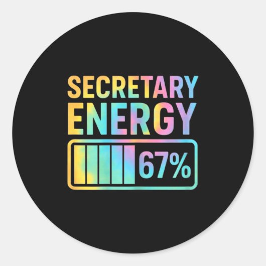 Secretary Energy 67 Percent Secretary Retro Vibes Runder Aufkleber (Vorderseite)