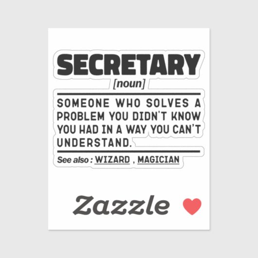 Secretary Noun Definition Business Assistant Niedl Aufkleber (Blatt)