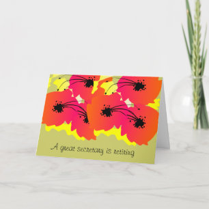 Secretary Retirement Card Bright Blume Design Karte