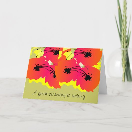 Secretary Retirement Card Bright Blume Design Karte (Vorderseite)