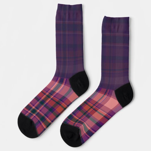 Secretly Wild dark purple plaid Socken (Linkes Detail)