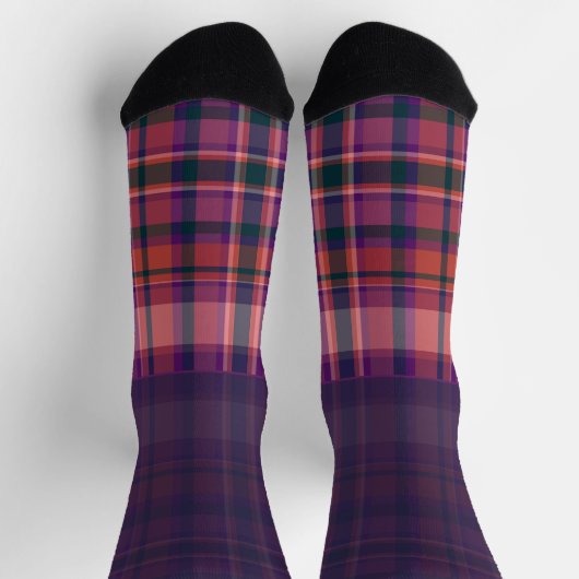 Secretly Wild dark purple plaid Socken (Oben)