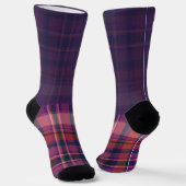Secretly Wild dark purple plaid Socken (Gewinkelt)