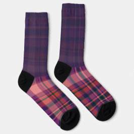 Secretly Wild dark purple plaid Socken