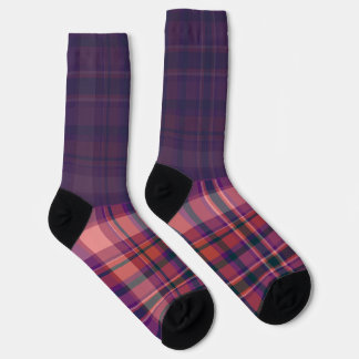 Secretly Wild dark purple plaid Socken