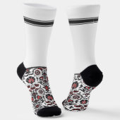 Secretly Wild Oriental floral pattern with white Socken (Gewinkelt)