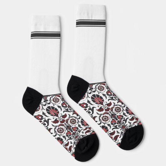 Secretly Wild Oriental floral pattern with white Socken (Rechts)