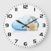 Secure Cloud Storage Icon with Padlock Große Wanduhr (Vorderseite)