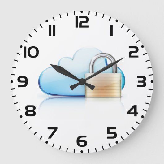 Secure Cloud Storage Icon with Padlock Große Wanduhr (Vorderseite)
