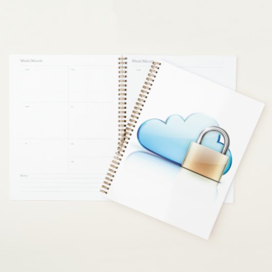 Secure Cloud Storage Icon with Padlock Planer (Anzeige)
