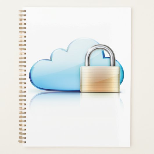 Secure Cloud Storage Icon with Padlock Planer (Vorderseite)