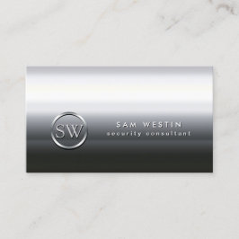 Security Consultant Chrome Monogram Business Card Visitenkarte