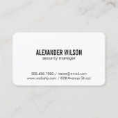 Security Cyber Lock | Modern Tech Visitenkarte (Rückseite)