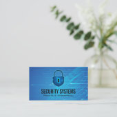 Security Cyber Lock | Tech Background Visitenkarte (Stehend Vorderseite)
