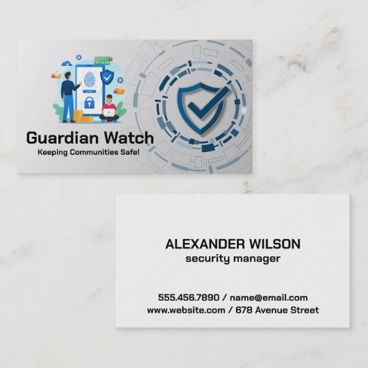 Security Fingerprint Scan Graphics | Technologie Visitenkarte (Vorne/Hinten)