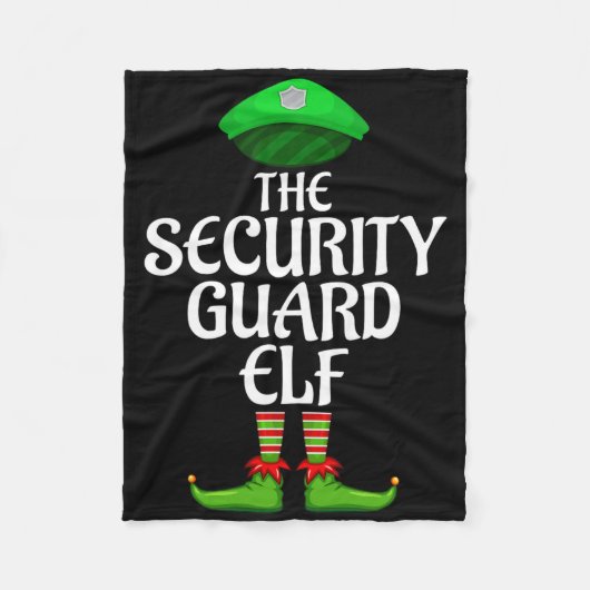 Security Guard Elf Matching Family Group Christmas Fleecedecke (Vorderseite)