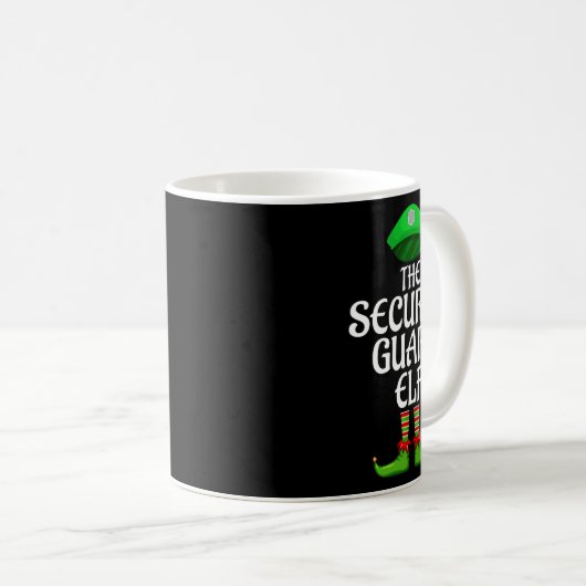 Security Guard Elf Matching Family Group Christmas Kaffeetasse (VorderseiteRechts)